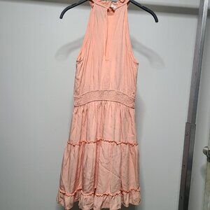 MEROKEETY Halter Neck A-Line Swing Mini Dress SIZE S